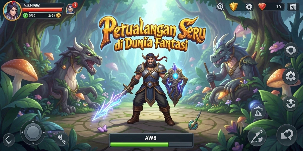 Gameplay seru AW8 dengan grafis memukau dan petualangan yang mendebarkan.