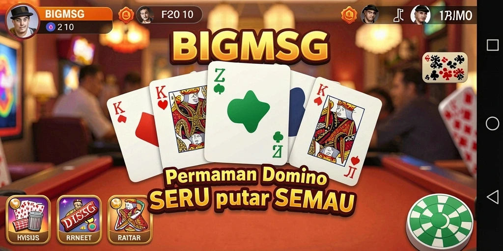 Tampilan seru saat bermain game Domino BIGMSG dengan teman.