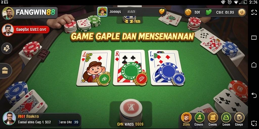 Screenshot gameplay <strong>FANGWIN88</strong> menampilkan pengalaman gaple yang seru.