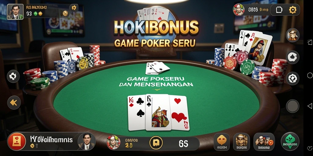 Tampilan menarik dari gameplay Poker di HOKIBONUS yang seru.