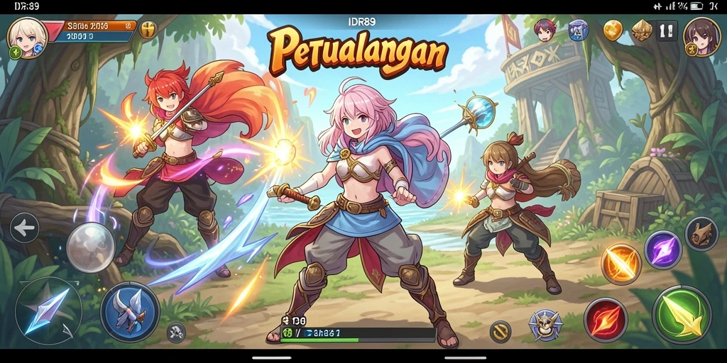 Gameplay seru IDR89 dengan karakter Anime yang dinamis.