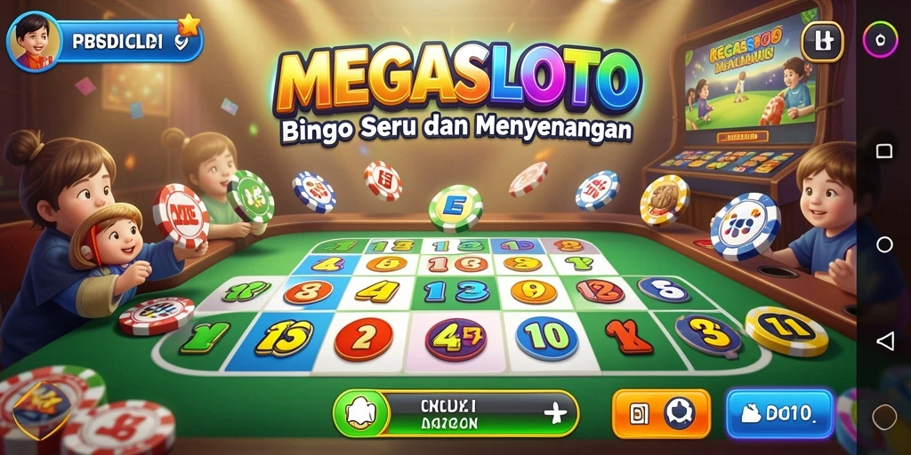 Tampilan gameplay MEGASLOTO menampilkan suasana seru permainan Bingo.