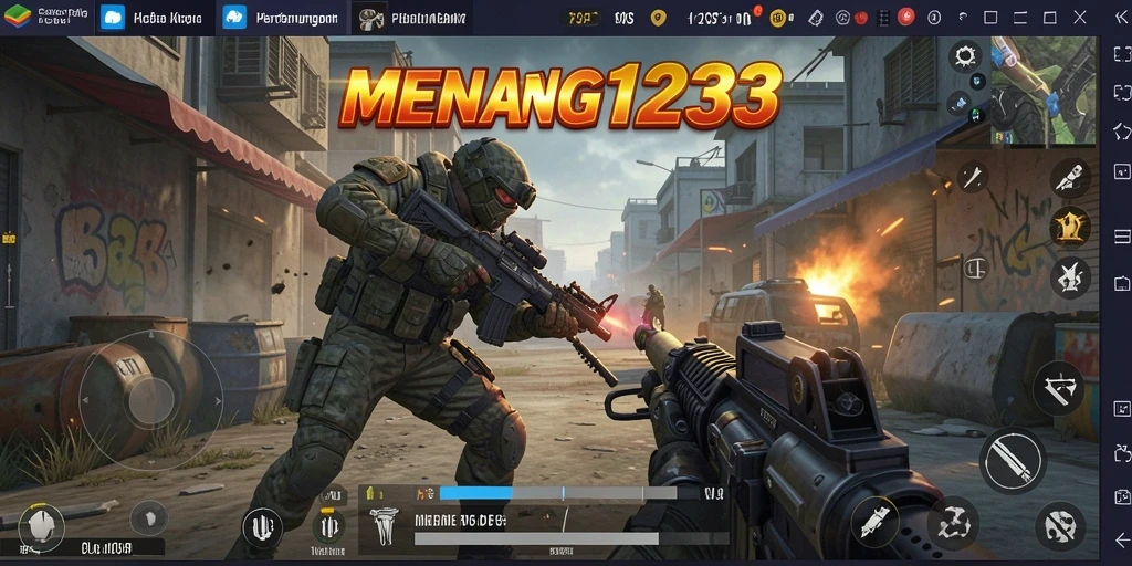 Screenshot MENANG123 menampilkan aksi gameplay FPS yang seru dan mendebarkan.