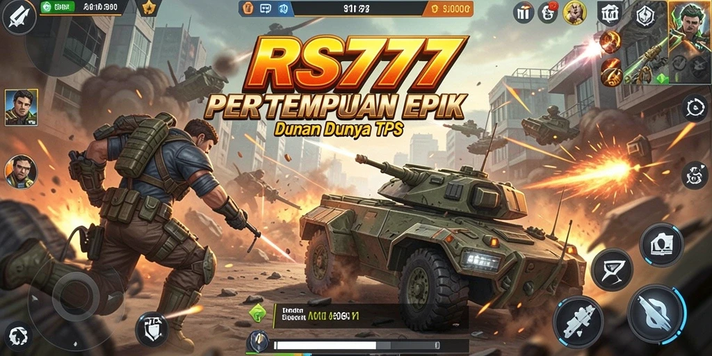 Tampilan gameplay menegangkan dari RS777 dengan aksi tembak-tembakan.
