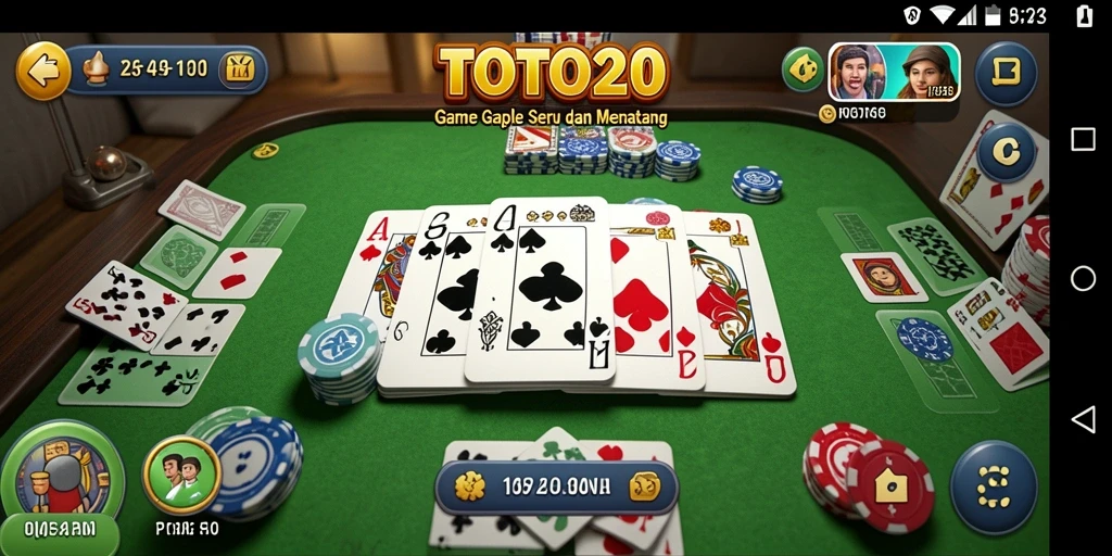 Tampilan gameplay Gaple yang mengasyikkan di TOTO20.